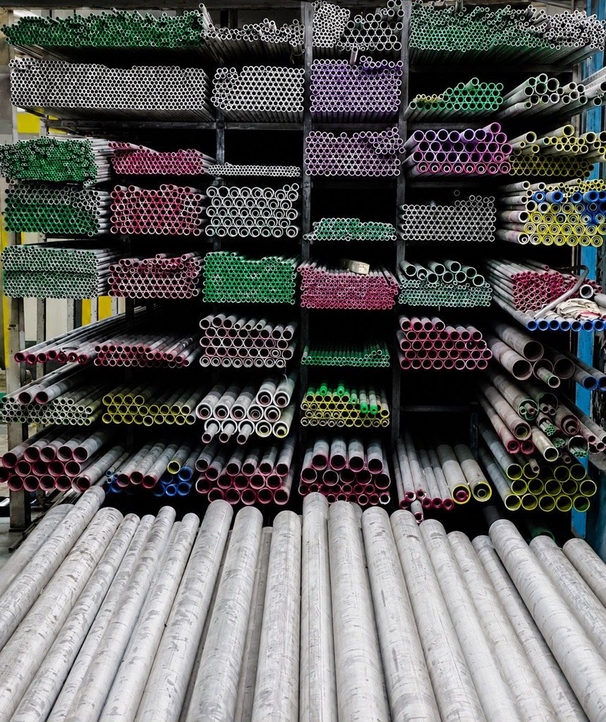 Stainless steel tube inventory in the Sawariya warehouse